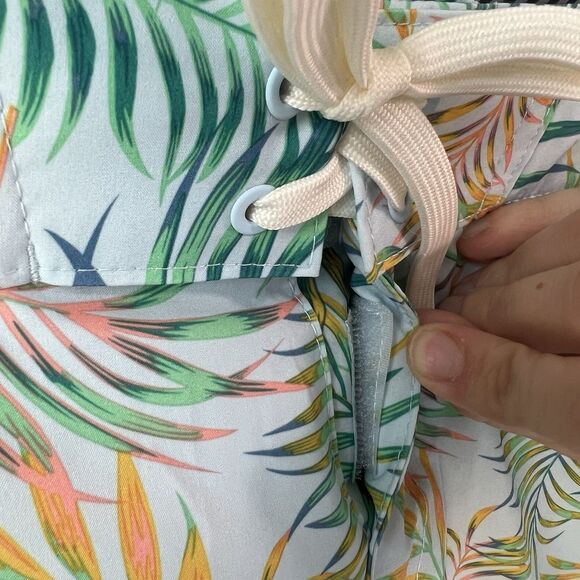 Art Class Boys Swim Trunks, Blue With Tropical Foliage, Size 16 - Picture 3 of 13